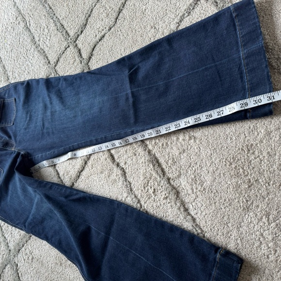 Talbots Flare jeans Mid Rise Stretch Dark Wash Denim 14 - Picture 3 of 8